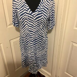 Lilly Pulitzer Blue and White Ikat Dress